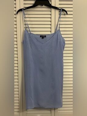 J.Crew Women's Sleeveless Gwen Cupro-Blend Mini Slip Dress Blue Size Medium